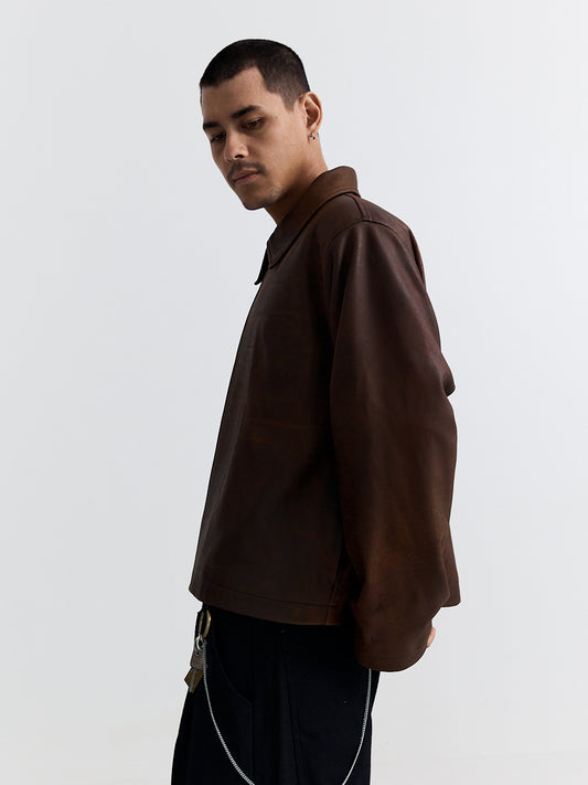 LEATHER JACKET BROWN