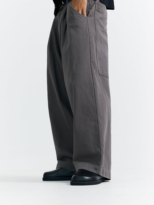 COTTON CANVAS TROUSER GREY